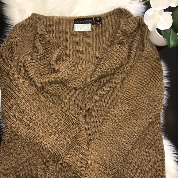 Vintage Donna Karan cowl neck chunky knit sweater